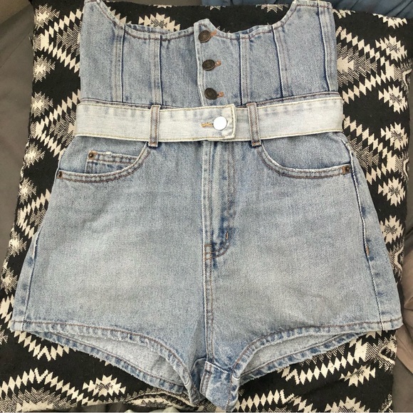 Dolls Kill Pants - Miss Sixty y2k 00s high rise cotton jean short 24